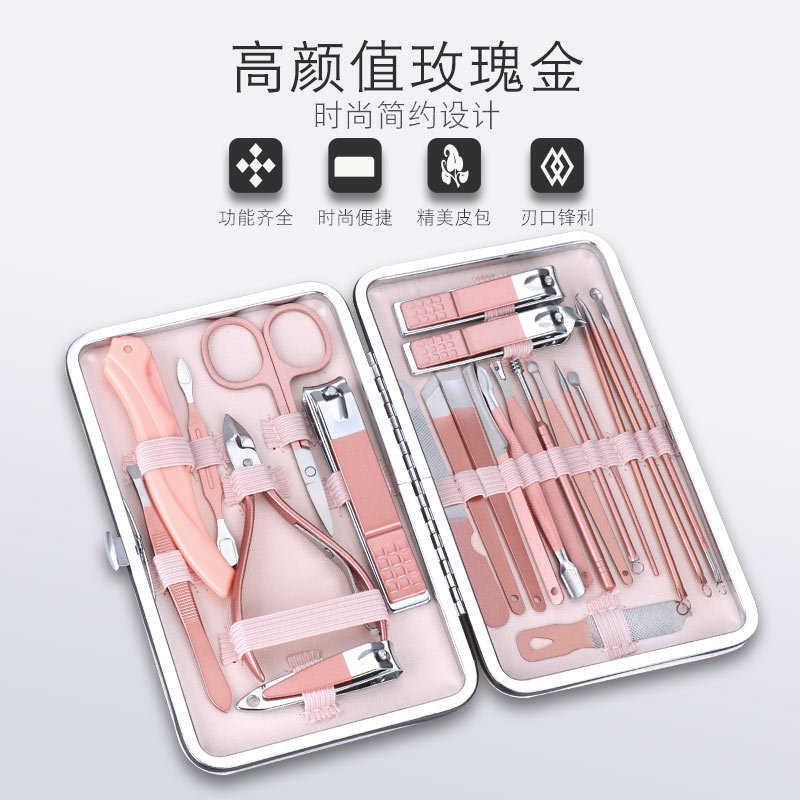En stock oro rosa cortaúñas 8-23 set cortaúñas manicura uñas herramientas Herramientas de manicura