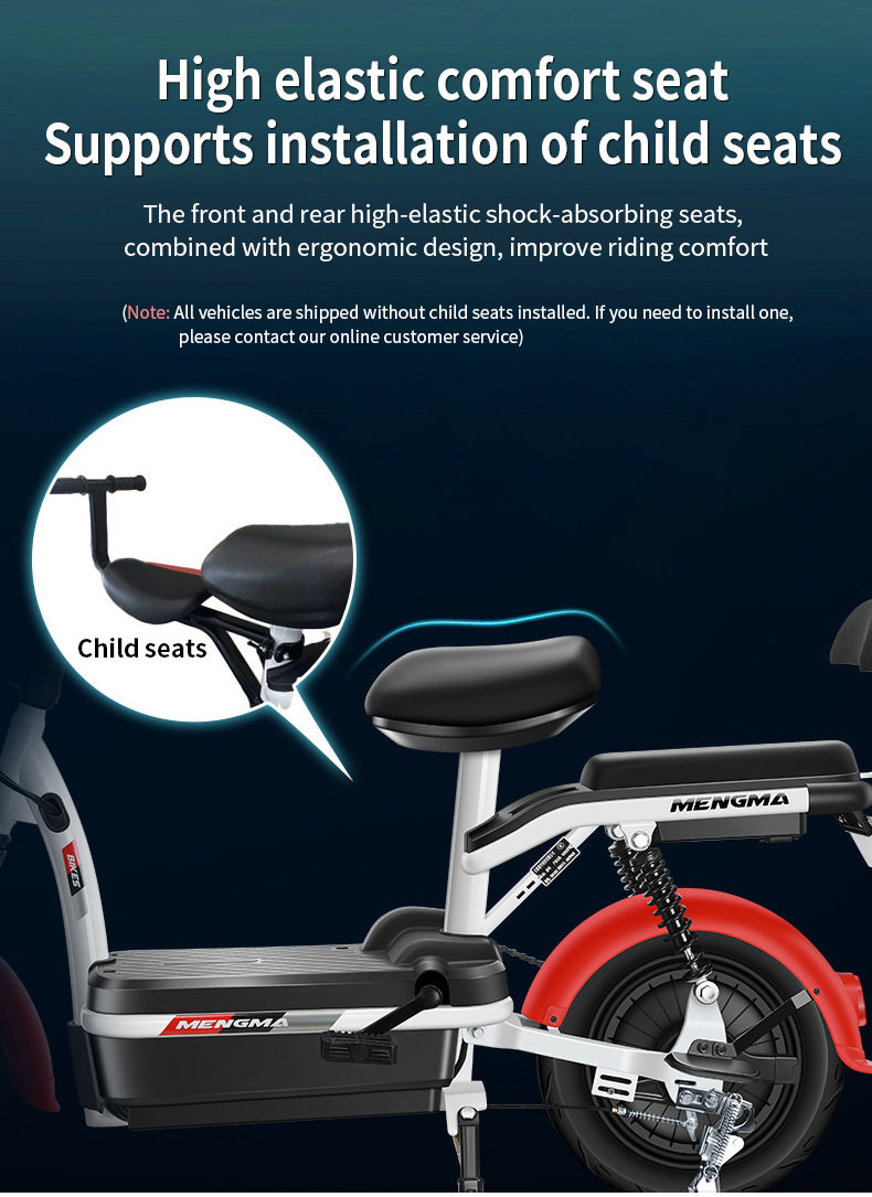 Factory Direct Supply Electric Scooter Battery Car 48V Lightweight Electric Motorcycle Scooter Family Electric Bicycle