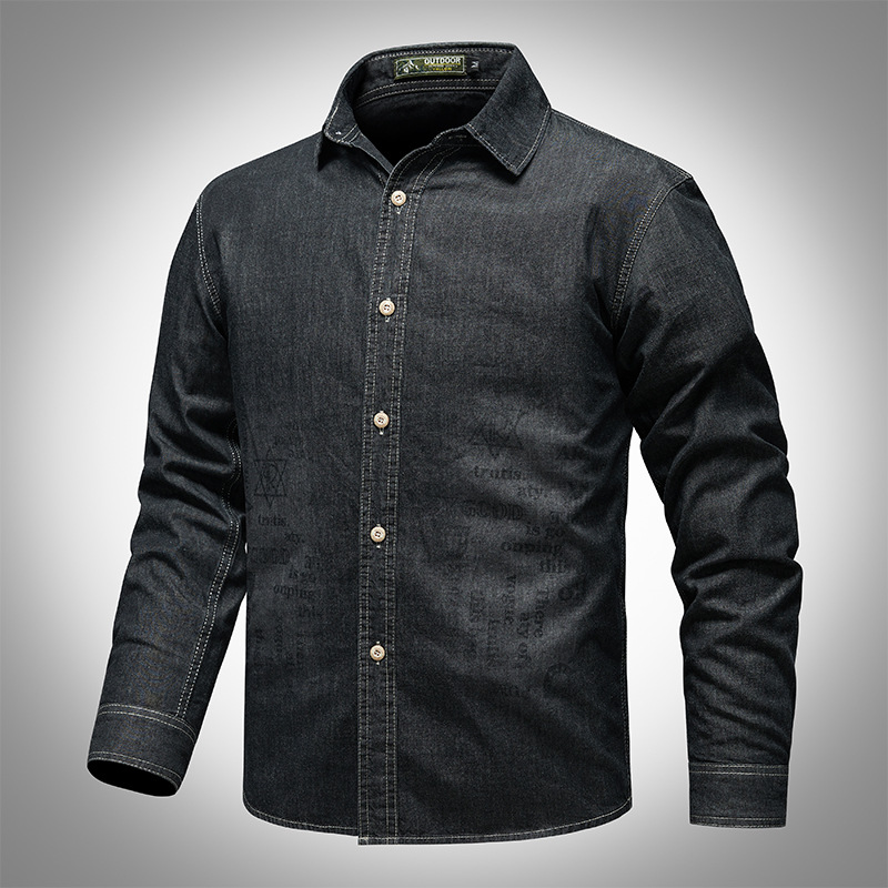2024 primavera y otoño nuevo estilo retro vaquero casual camisa de algodón hombre moda universal casual chaqueta para hombre