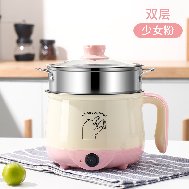 걸리 핑크 논스틱 팬 + 스테인리스 찜기