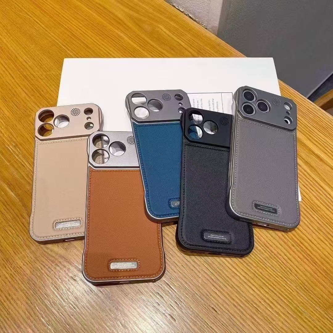 Suitable for Apple 17Promax Aromatherapy Plain Leather Borderless Mobile Phone Case 16 Magnetic Leather Texture Anti-Slip and Anti-Sweat 15Pro