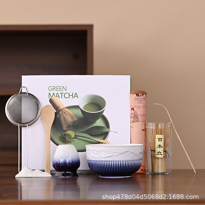 抹茶碗日式打抹茶用茶具套装茶筅竹子百本立点茶茶道跨境ins风|undefined