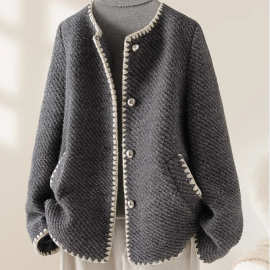 重工香风毛呢大衣女2025冬季新款高级感宽松时尚短款外套女装