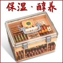 保湿盒便携湿度雪松柜商务烟盒加湿器大容量套装点火包装
