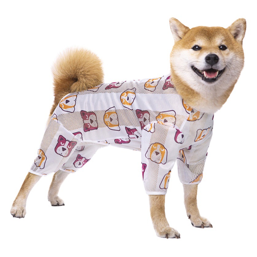 Primavera verano y otoño Impresión de malla Labrador Shiba Inu Golden Retriever perro mediano y grande de cuatro patas transfronterizo ropa para perros mascotas