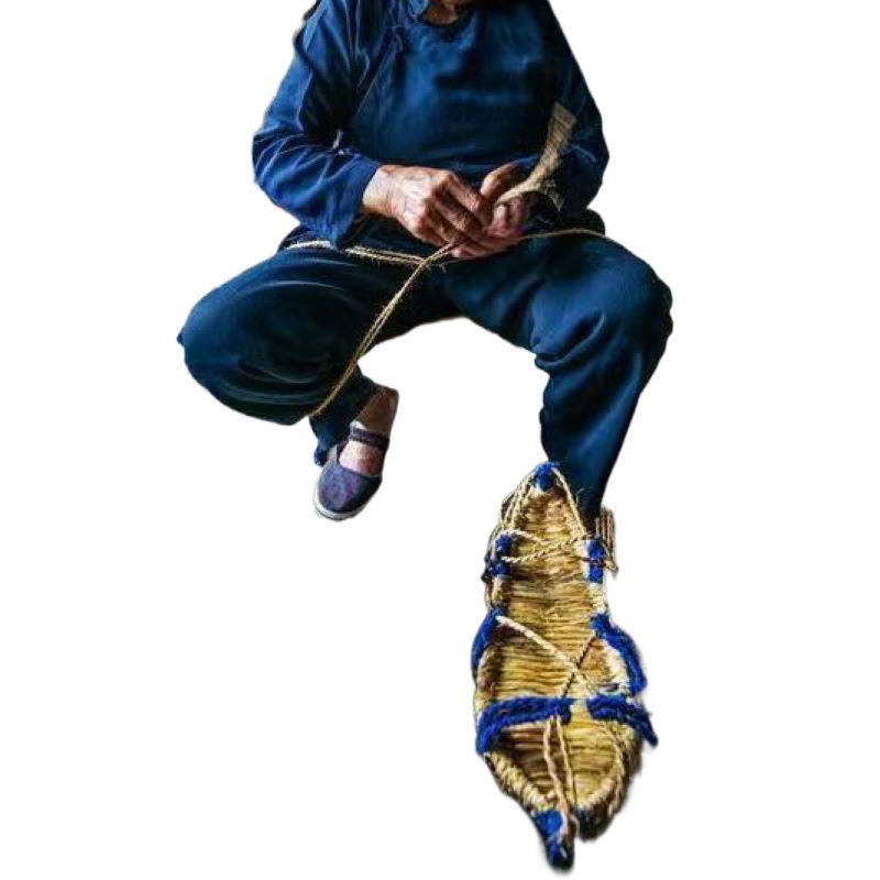 순수 수제 밀짚 샌들 남성과 여성의 여름 전통 붉은 군대 레이스 업 등나무 짚 짠 샌들 빈티지 캐주얼 슬리퍼