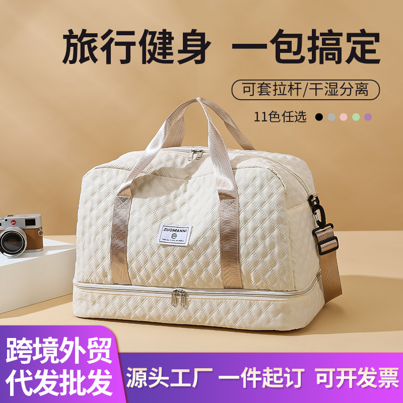 批发可折叠旅行包女大容量出差行李袋手提短途登机旅游健身收纳袋