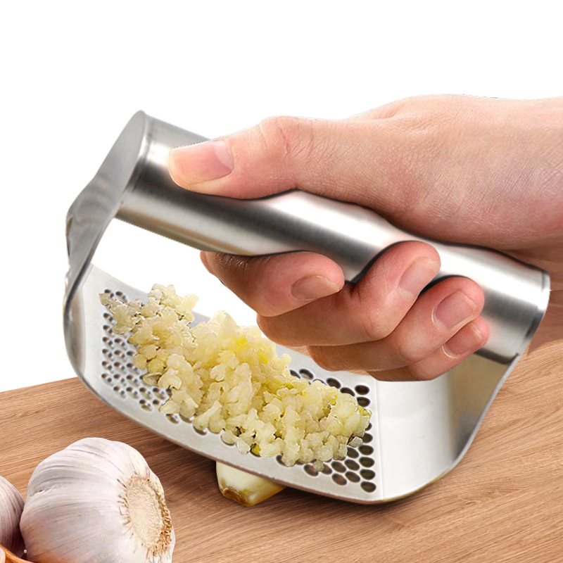 304 Stainless Steel Ring Garlic Press Household Small Manual Press Mashed Garlic Mash Garlic Mashing Artifact