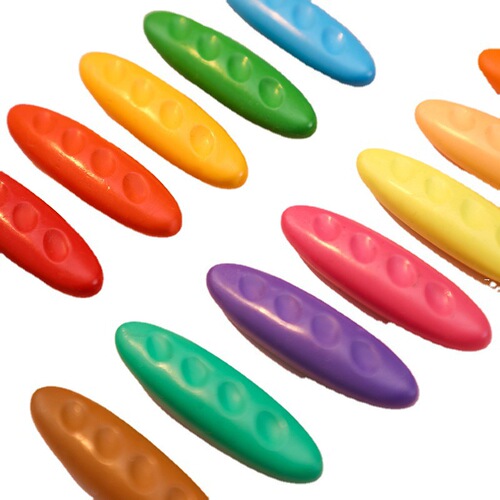 Children's plastic peanut crayon to correct grip, draw, graffiti, easy to color, non-toxic, washable, non-dirty hand crayon