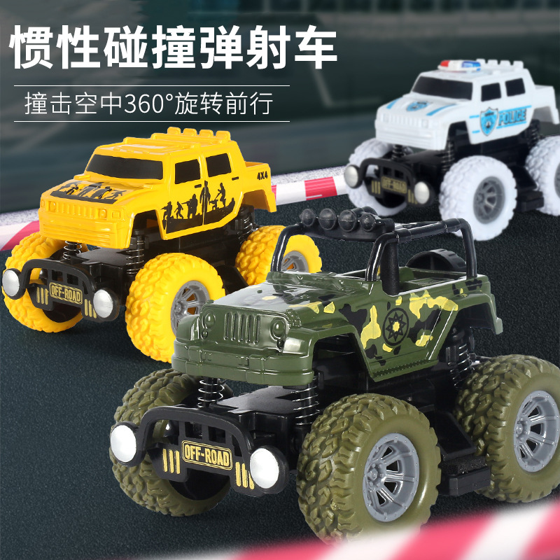 Juguetes infantiles inercia de propulsión trasera eyección acrobacias modelo de simulación de vehículo todoterreno para niños caída coche al por mayor