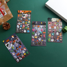 万圣节3d泡泡贴纸卡通立体泡泡贴儿童玩具手账贴手工diy南瓜贴纸