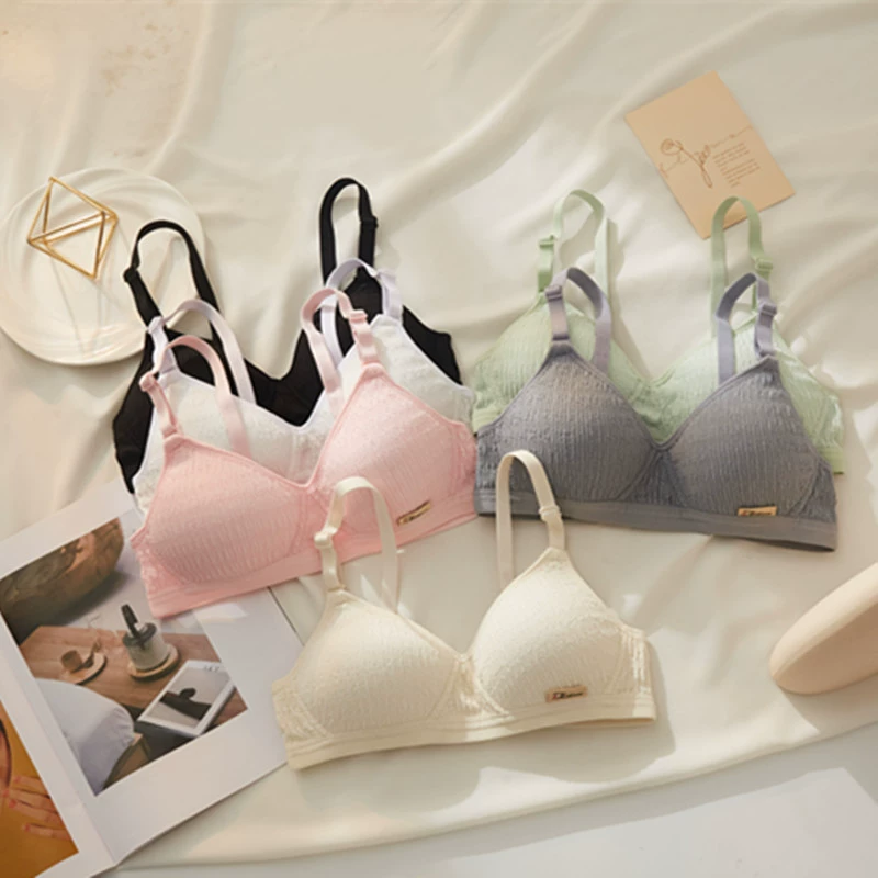 Underwear, wireless bra, cotton thin push up bra, for students