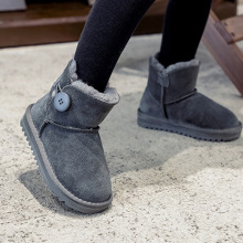 新款儿童外贸棉鞋防滑真皮雪地靴女低帮河南2025桑坡小童保暖靴子