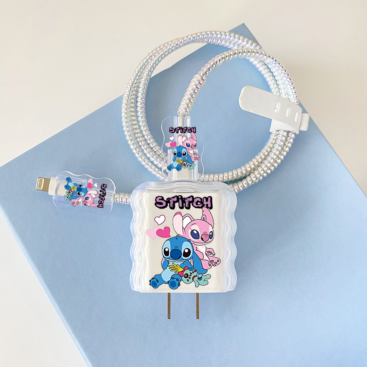 Apple 20w-YT1027 등받이 스티치 오버레이 헤드기어 + 물결선 클립 + 1m 레이저 흰색 로프 + 흰색 스트랩