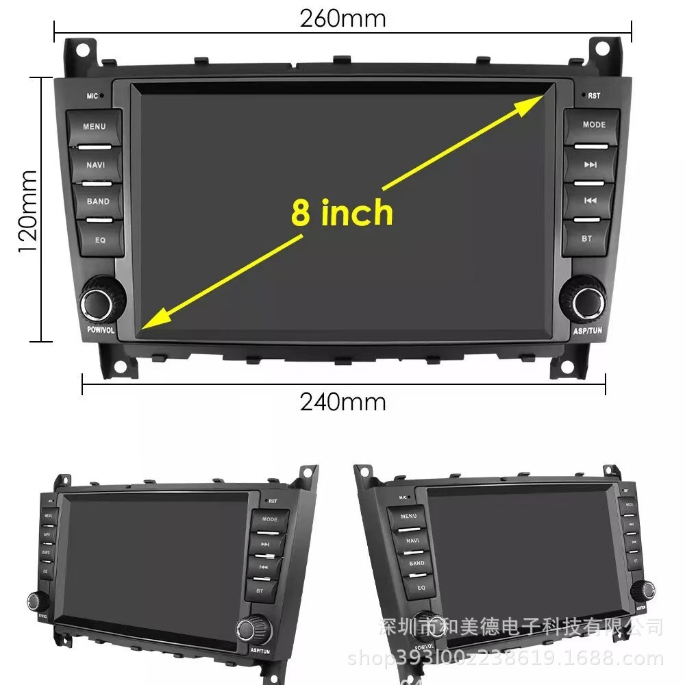 Suitable for Mercedes-Benz C-Class 8inch W203 Original Car Style Wireless Carplay Android Large Screen Gps Smart Audio-Visual Bluetooth