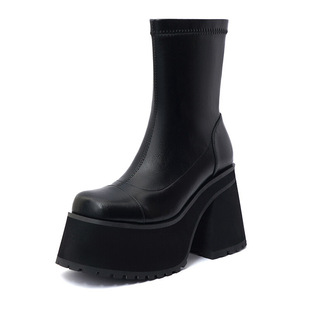 Platform Shoes Lolita Punk Diablo Cosplay Lolita Shoes Boots Solid Color Ankle Boots