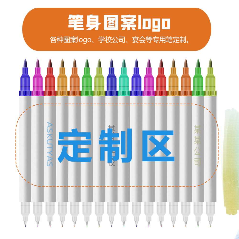 Fuente de fábrica de bolígrafo de acuarela logotipo personalizado etiquetado diseño de pintura conjunto de papelería msds inspección de fábrica de bolígrafo