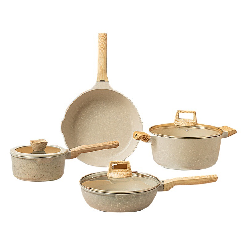 Transfronteriza maifan Piedra sartén antiadherente conjunto completo hogar olla traje sartén sopa olla Cocina de Inducción estufa de gas olla especial