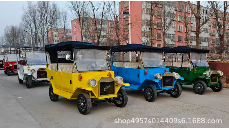 Golf Cart with 5-8 Seats for Real Estate Offices, Sightseeing Areas, and Shuttle Services; Vintage Electric Classic Car; Sightseeing Vehicle