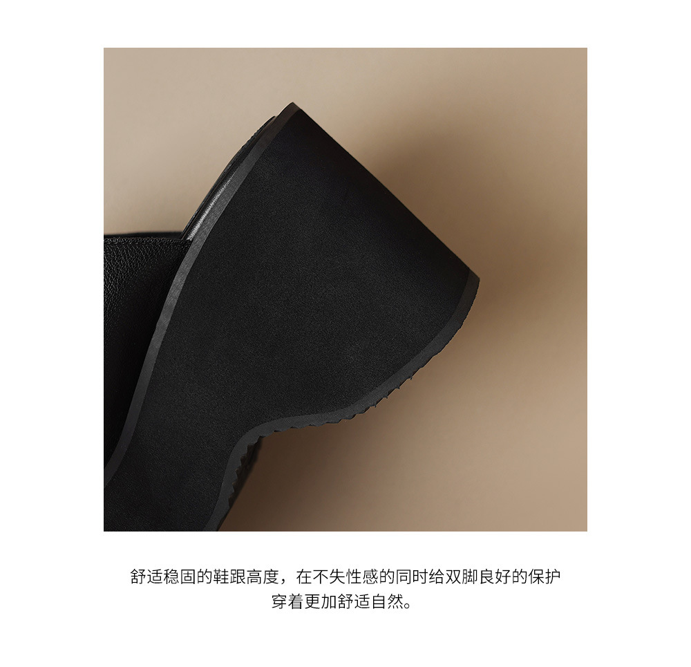 Dép xỏ ngón nữ đế xuồng cao 10cm khóa thắt lưng — Màu đen chi tiết 17