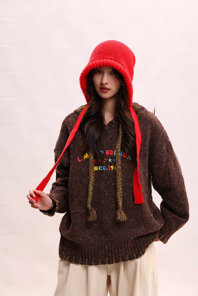 Version coréenne du nouveau bonnet tricoté en peluche pour enfants, protection des oreilles, chaud et polyvalent, couleur mixte, automne et hiver_voghion.com