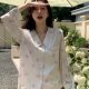 2023 New Little Red Book Magnolia Ice Silk Pajamas Women's Long-sleeved Trousers Suit Home Clothes Two-piece Set Spring Autumn Summer