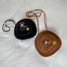 韩版ins卡通可爱帽子单肩斜挎包包女小众设计手提包复古百搭背包