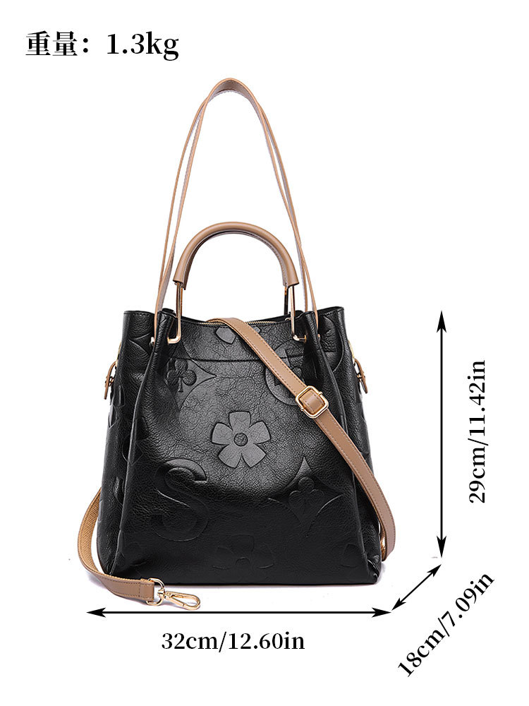 Bolso de mano de nuevo estilo para mujer, bolso tote de gran capacidad de alta gama, bolso de mano moderno con relieve y bolso interior extraíble.