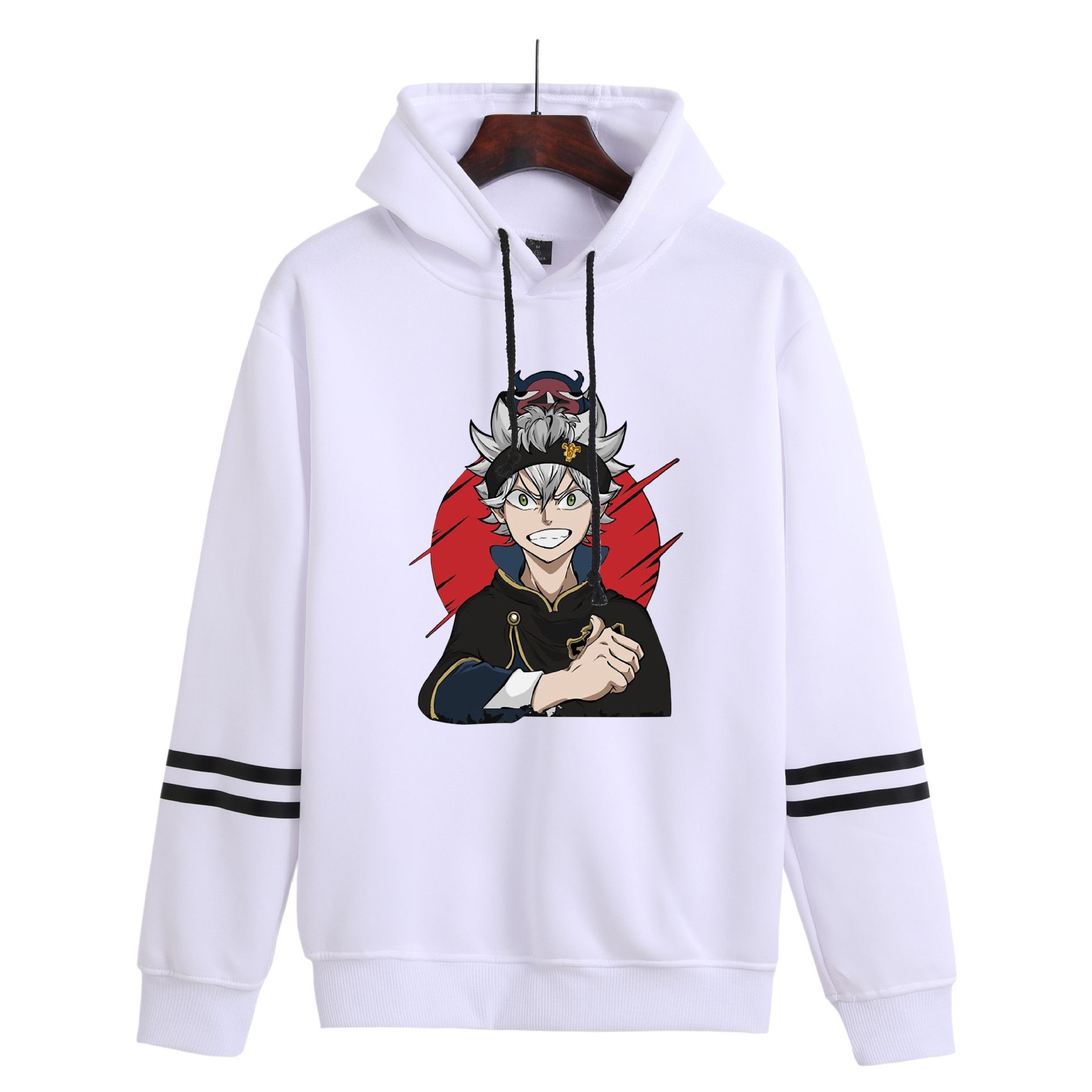 Nuevo suéter de comercio exterior, periféricos de animación, Black Clover, suéter con capucha con estampado digital de trébol de cuatro hojas negras