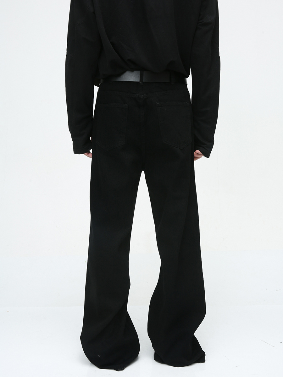 Mtlclothes ropa de Hombre | 2023 otoño nuevo American High Street estilo simple negro suelta casual jeans