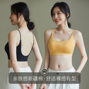 Small Camisole Women's Belt Chest Pad Integrated Fixed Cup Inner Wearing Outer Wearing Sexy Back Bra Base Tube Top Underwear