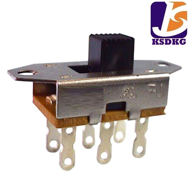 大电流开关 2P2T拨码开关 双排滑动开关 带耳螺牙孔行程4柄长2-10