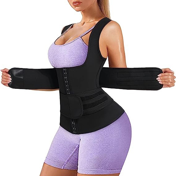 Cross-border European and American women's belly contracting vest breasted adjustable belt chest lifting sweat sports fitness waist trainer