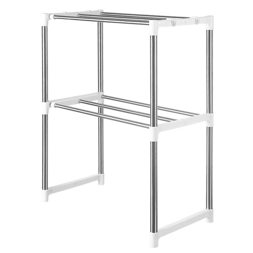 Stainless steel microwave shelf kitchen expandable double-layer desktop countertop oven rack household storage rack