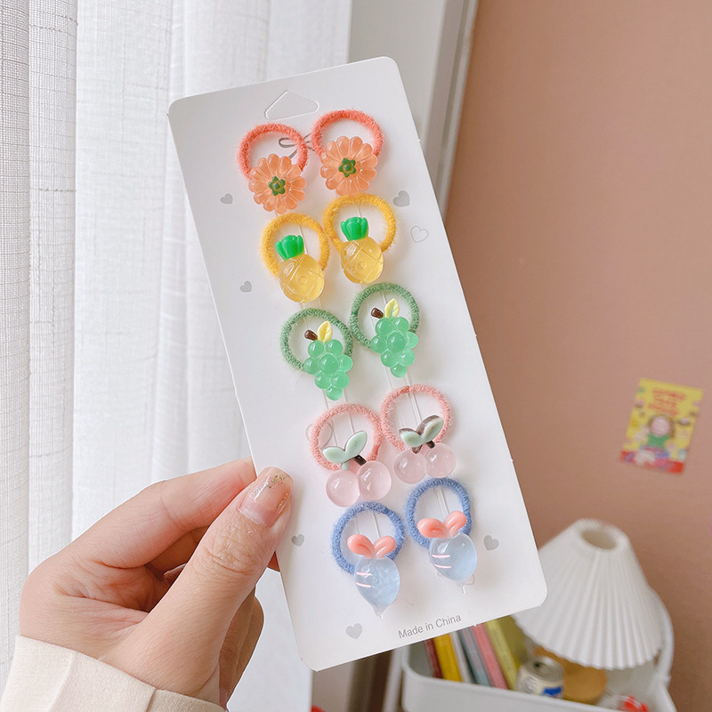 Cartoon children's hair rope cute leather rubber band girl's head rope does not hurt the thumb hair band Korea hair accessories wholesale