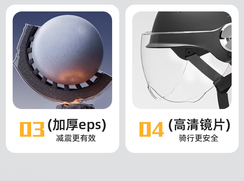 New National Standard Large Electric Vehicle Helmet Men's All-Season Safety Helmet Battery Motorcycle Large Size Half Helmet Summer Helmet Women's