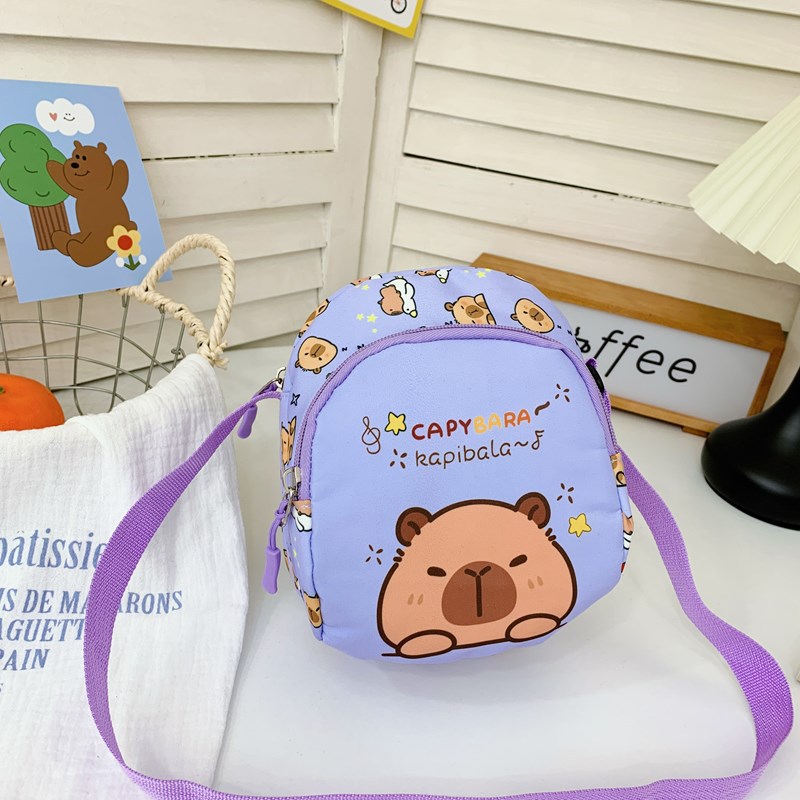 Caricatura lindas bolsas de hombro para niños y niñas Capibala impresión bolsas de mochila para niños ligeras para salir bolsas de niños
