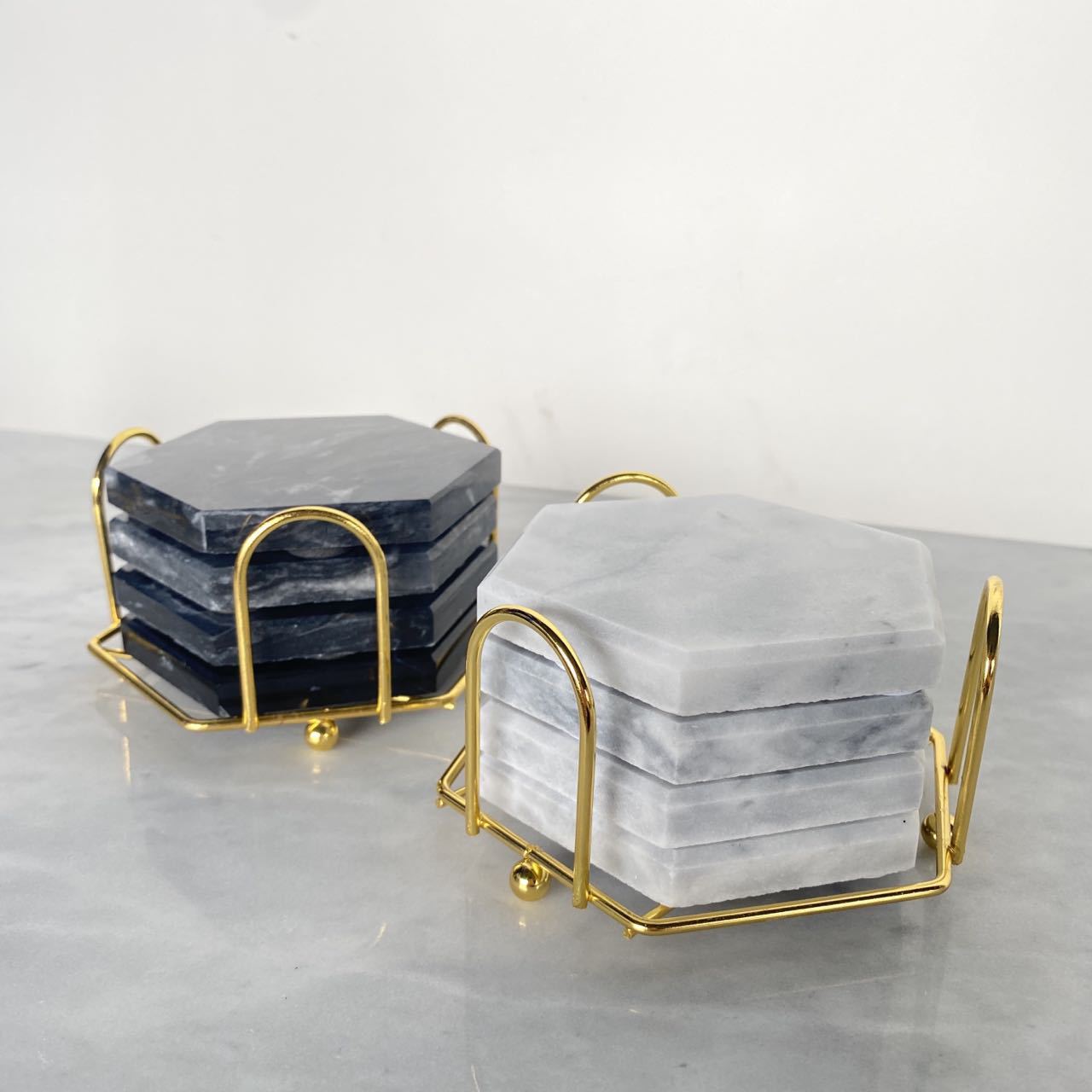 Nordic ins posavasos de mármol natural hexagonal café antideslizante aislamiento térmico base de aromaterapia joyería accesorios de tiro