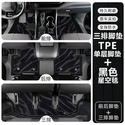 decorative carpet, TPE car floor – Modelə uyğun ayaqaltı - highlander-09-14-model-seven-seater-single-layertpe-floor-mat-black-starry-sky-carpet