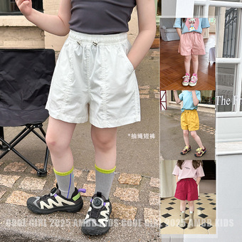 艾摩贝贝夏新品儿童韩版抽绳短裤男女童百搭休闲运动拼接三分热裤