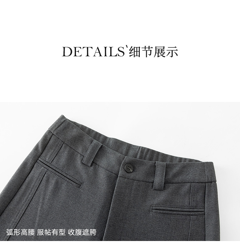 Quần tây nữ ống rộng dáng thẳng chất liệu acetate Tencel — màu xám chi tiết 23