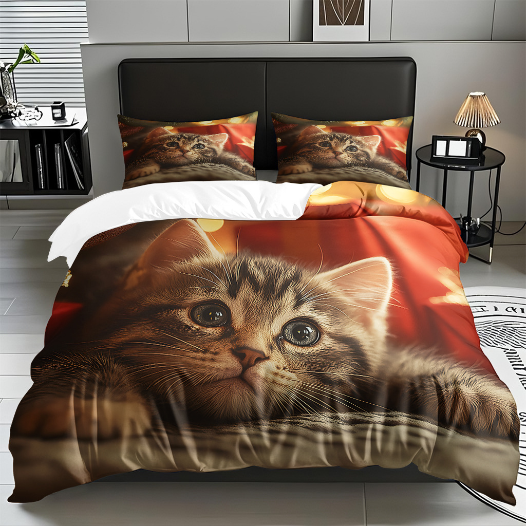 Kit de edredón de impresión digital para gatitos de piel directa a la fábrica puede llevar TEMU / JIT