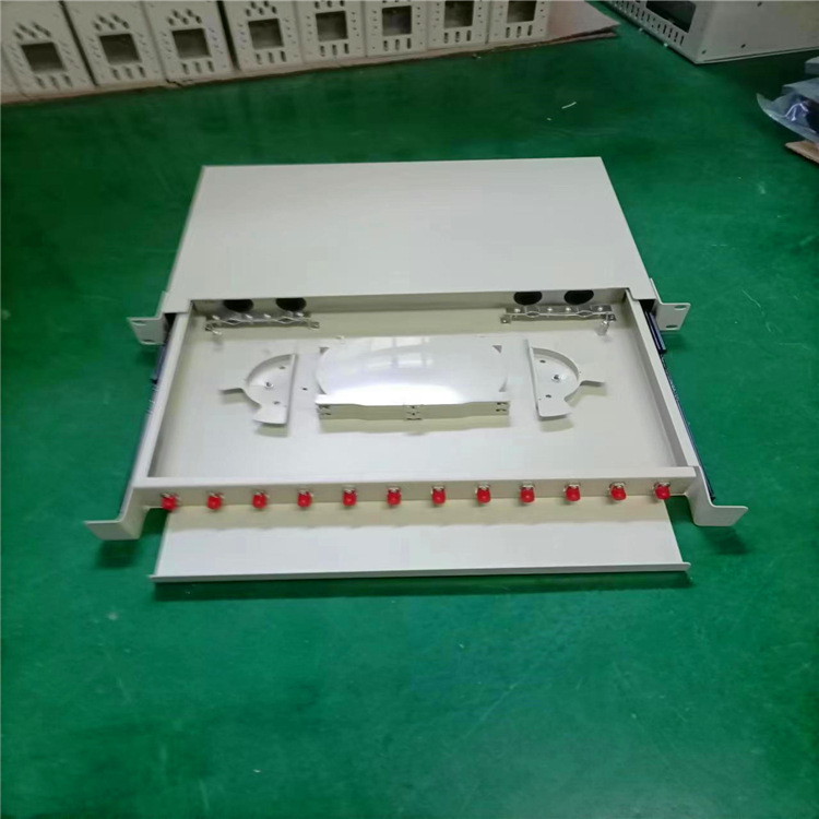 机架12口24口光纤终端盒FC-UPC电信级12芯24芯光缆终端盒熔接满配