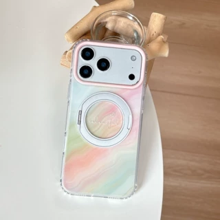 适用iPhone17 Promax渐变360支架苹果16晕染磁吸防摔手机壳
