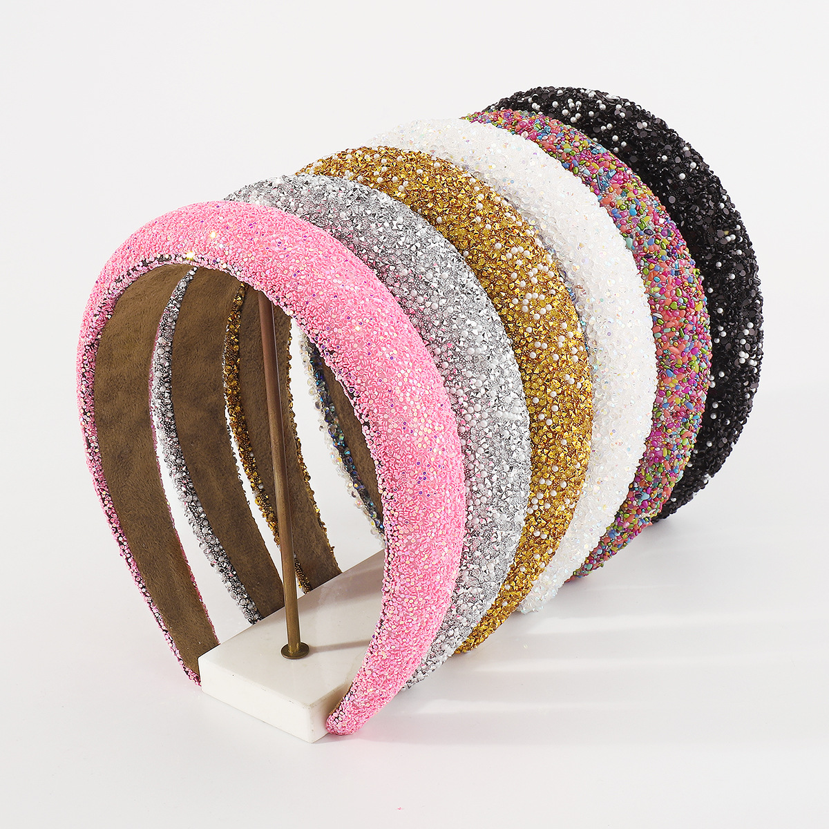 150g Weight Sweet Solid Color Rhinestone Hair Band