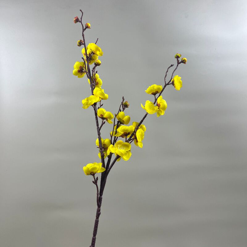 新しい中国式の田園の三叉の梅の枝の家の柔らかい服の客間の装飾の絹の花の新年の福の桶の生け花の卸売りをシミュレーションします。|undefined