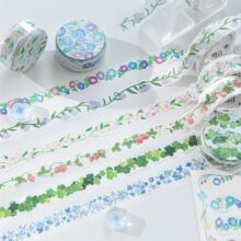 糖诗PET闪砂胶带 花藤物语 小清新创意插画图案手帐DIY造景装饰贴