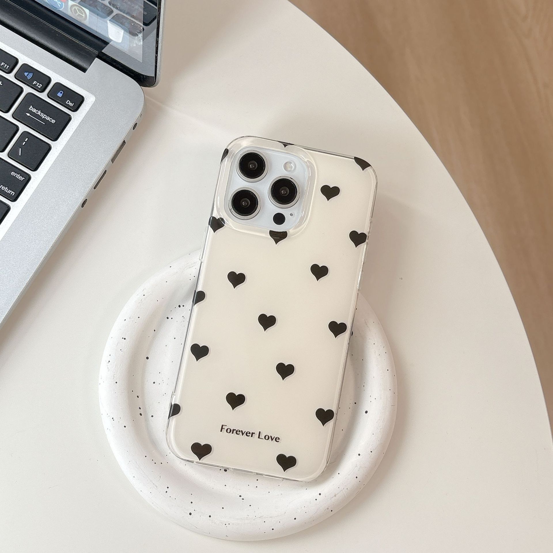 Punto de onda de amor simple de nicho para Apple 16ProMax funda para teléfono móvil 15Pro/14Pro nuevo 13 femenino 16Pro