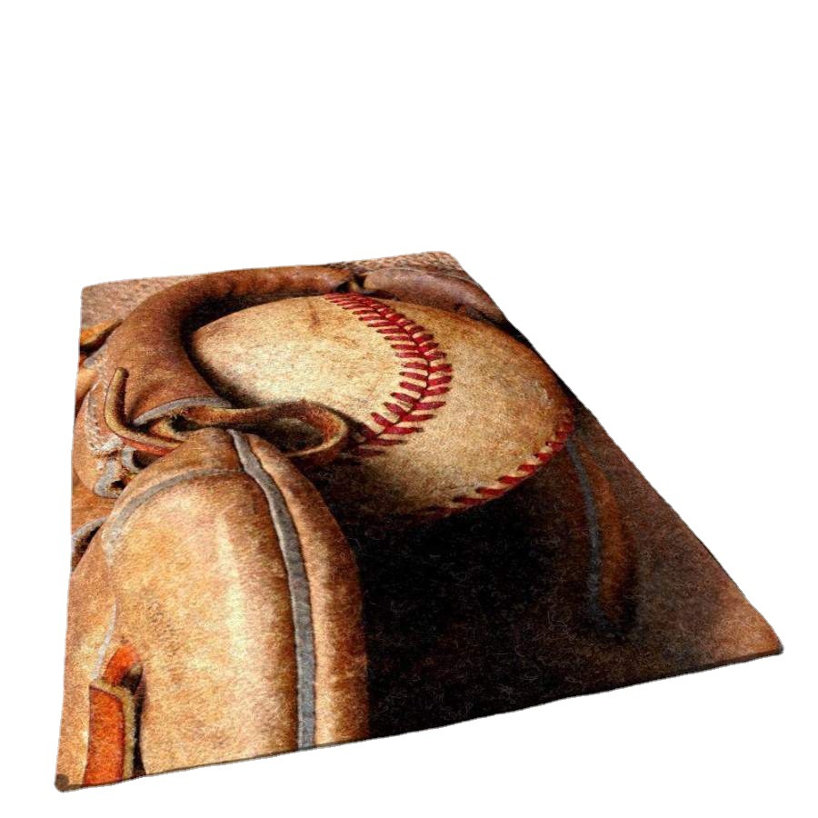 Procesamiento personalizado rectangular alfombra de piso de sala de estar doméstica nórdica ligera de lujo alfombra impresa 3D puerta de entrada dormitorio pegamento antideslizante