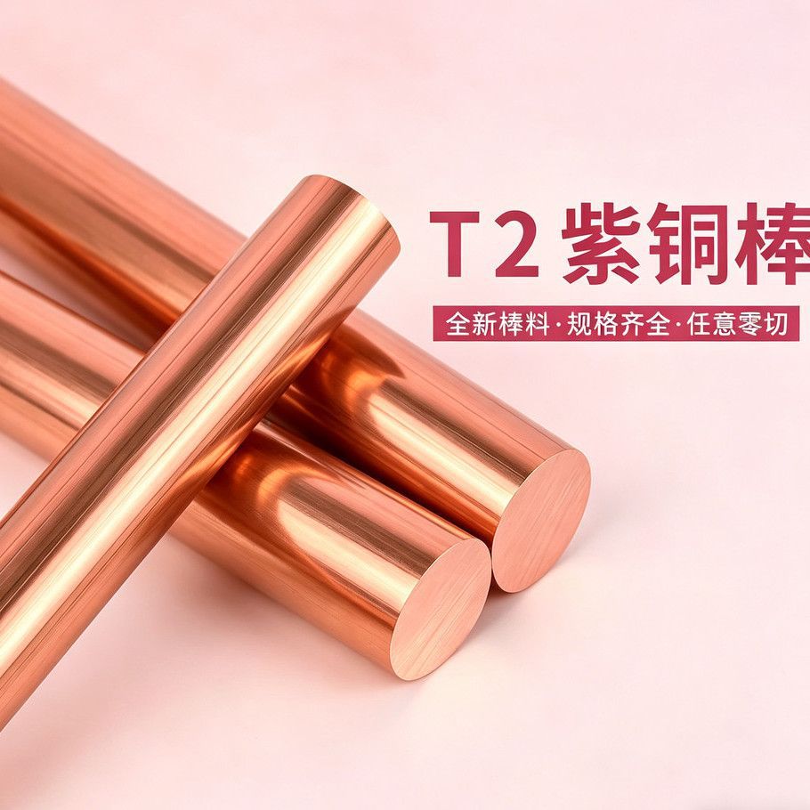 紫铜棒T2红铜棒150mm纯铜实心圆棒铜机房铜棒敲击棒导电棒纯紫铜